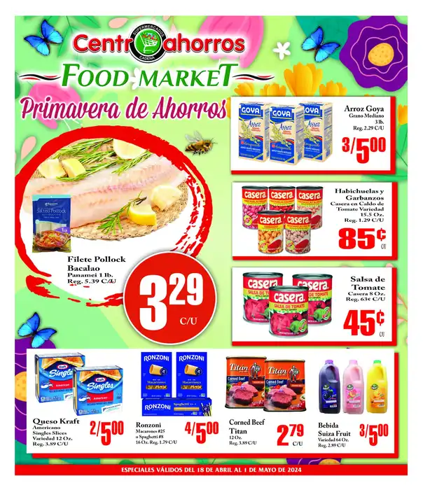 Especiales de Supermercados Centro Ahorros Food Market de esta semana hasta el 1 de mayo de 2024