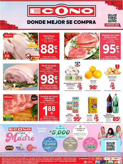 Especiales de Supermercados Econo de esta semana hasta el 1 de mayo de 2024
