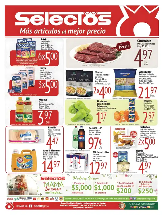 Especiales de Supermercados Selectos de esta semana hasta el 1 de mayo de 2024